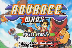 Advance Wars title screen for GameBoy Advance